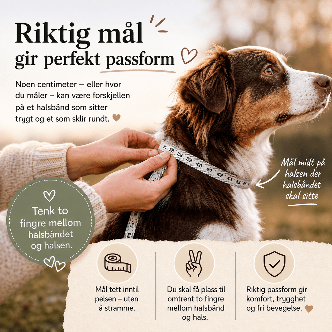 Hvordan måle hundens hals riktig for å finne perfekt passform på halsbånd - Snøglimt