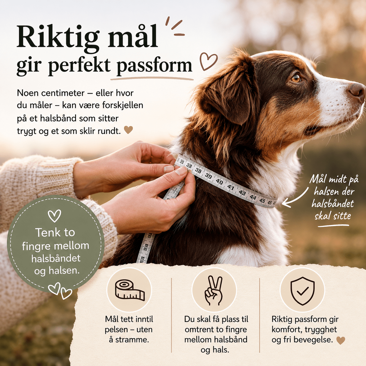 Hvordan måle hundens hals riktig for å finne perfekt passform på halsbånd - Snøglimt